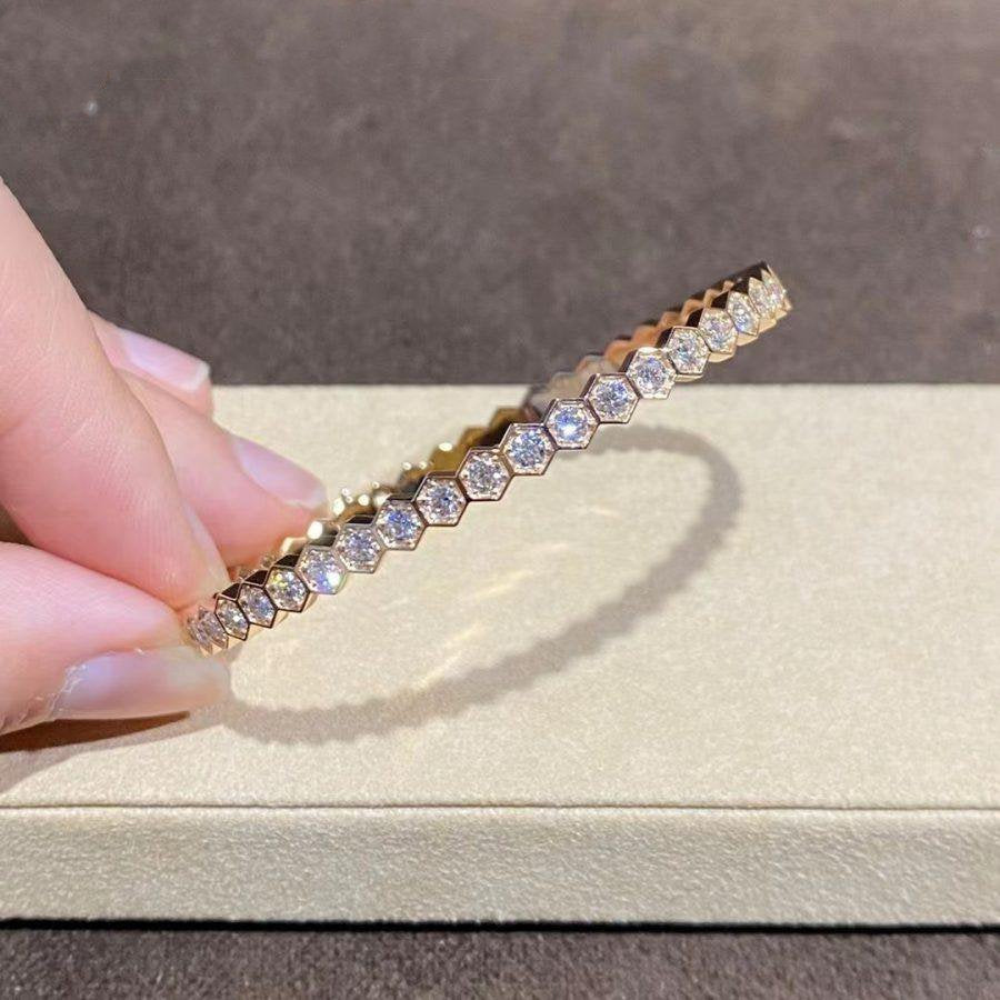 [⭐Aura ]BEE LOVE GOLD BRACELET FULL DIAMOND