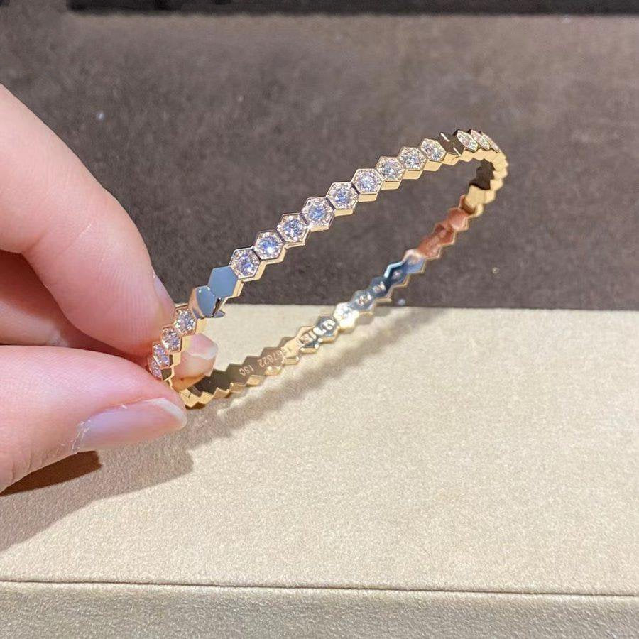 [⭐Aura ]BEE LOVE GOLD BRACELET FULL DIAMOND