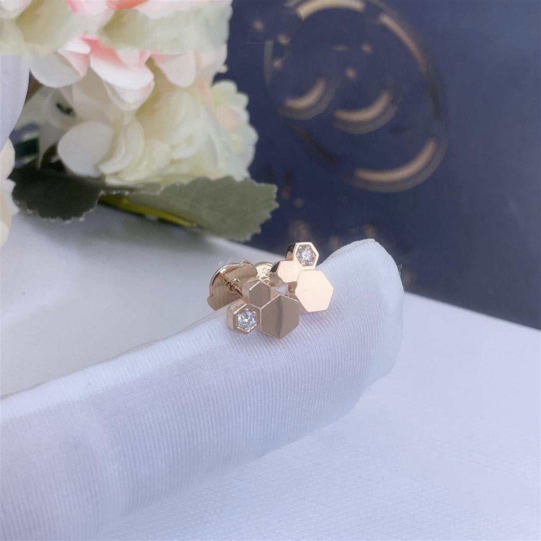 Aura BEE LOVE PINK GOLD DIAMOND EARRINGS