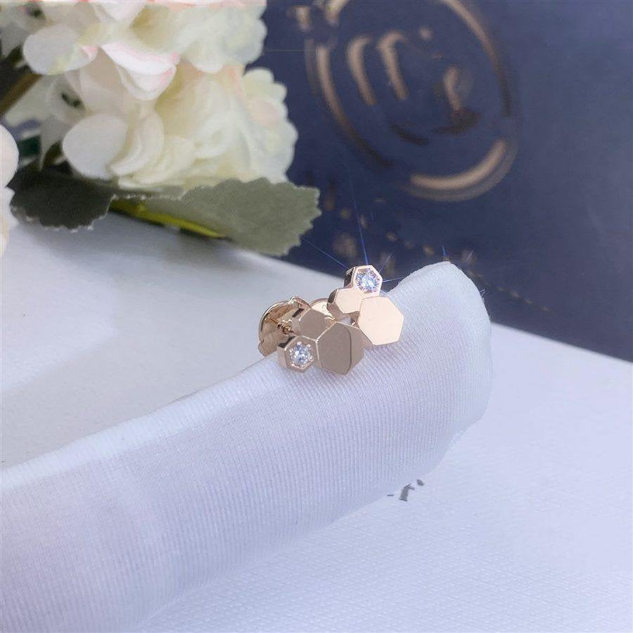 Aura BEE LOVE PINK GOLD DIAMOND EARRINGS