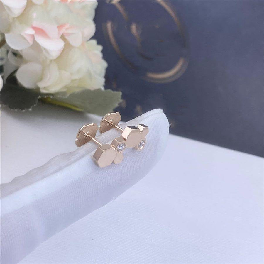 Aura BEE LOVE PINK GOLD DIAMOND EARRINGS
