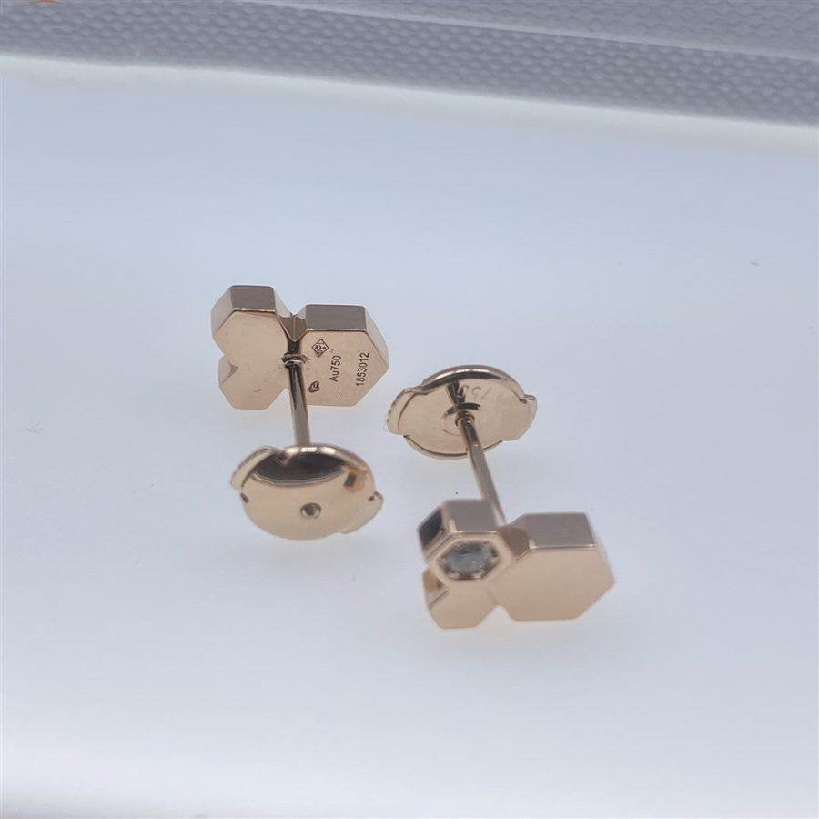 Aura BEE LOVE PINK GOLD DIAMOND EARRINGS