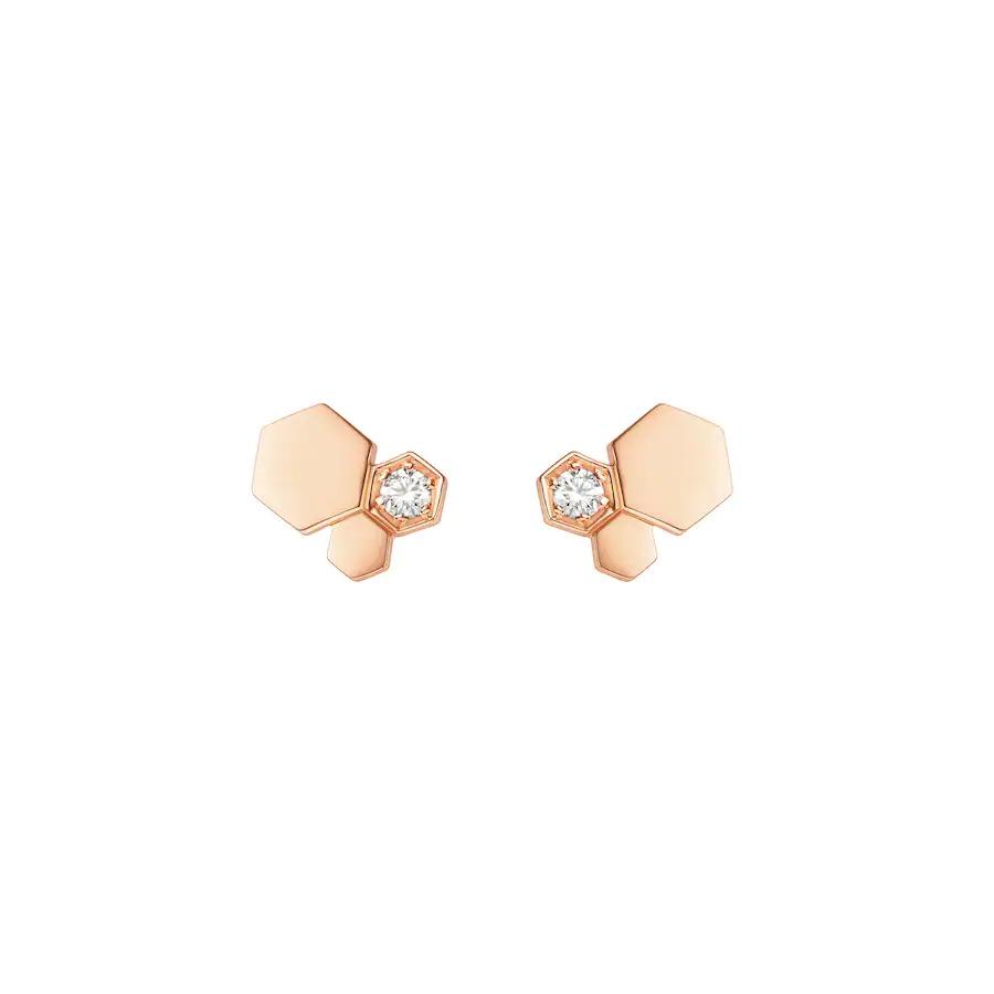 Aura BEE LOVE PINK GOLD DIAMOND EARRINGS