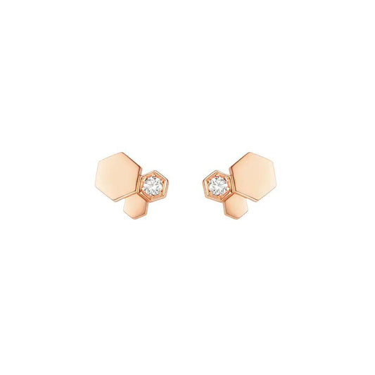 [⭐Aura ]BEE LOVE PINK GOLD DIAMOND EARRINGS