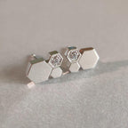 Aura BEE LOVE SILVER DIAMOND EARRINGS