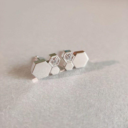 [⭐Aura ]BEE LOVE SILVER DIAMOND EARRINGS