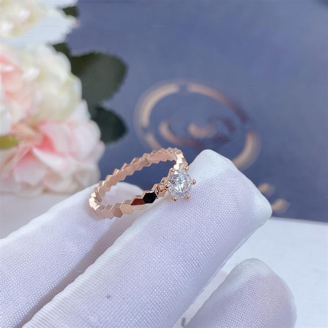 [⭐Aura ]BEE LOVE RING PINK GOLD 1 DIAMOND