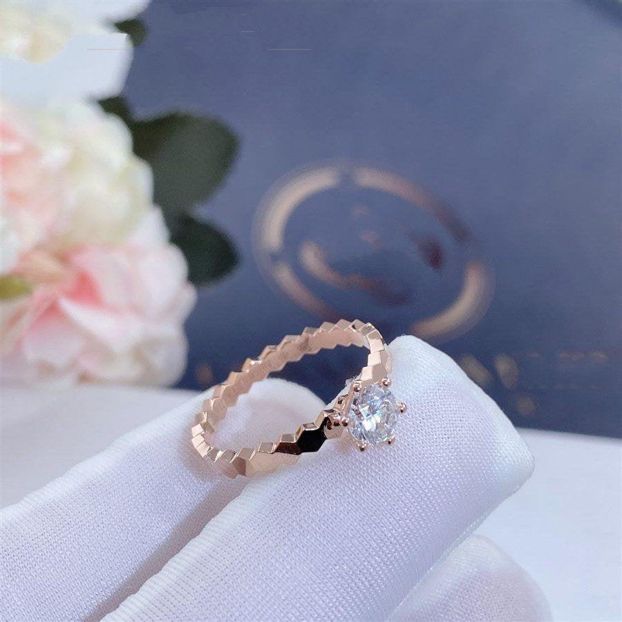 [⭐Aura ]BEE LOVE RING PINK GOLD 1 DIAMOND