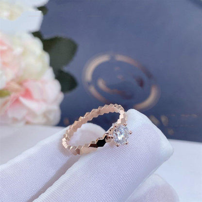 [⭐Aura ]BEE LOVE RING PINK GOLD 1 DIAMOND
