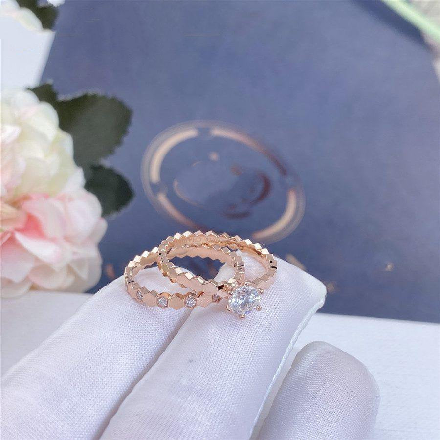Aura BEE LOVE RING PINK GOLD 1 DIAMOND