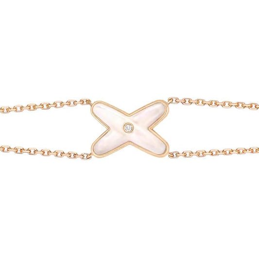 [⭐Aura ]JEUX BRACELET WHITE MOP PINK GOLD 1 DIAMOND