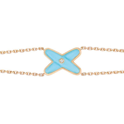 [⭐Aura ]JEUX BRACELET TURQUOISE PINK GOLD 1 DIAMOND