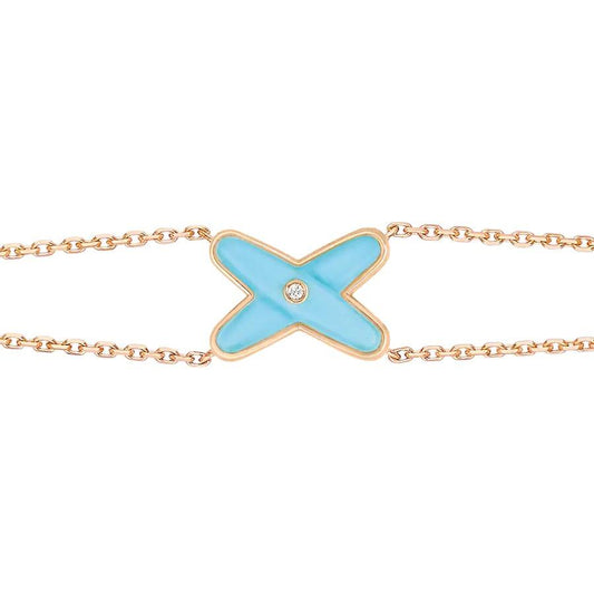 [⭐Aura ]JEUX BRACELET TURQUOISE PINK GOLD 1 DIAMOND