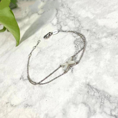 Aura JEUX ARMBAND WEISSES PERLMUTT SILBER 1 DIAMANT