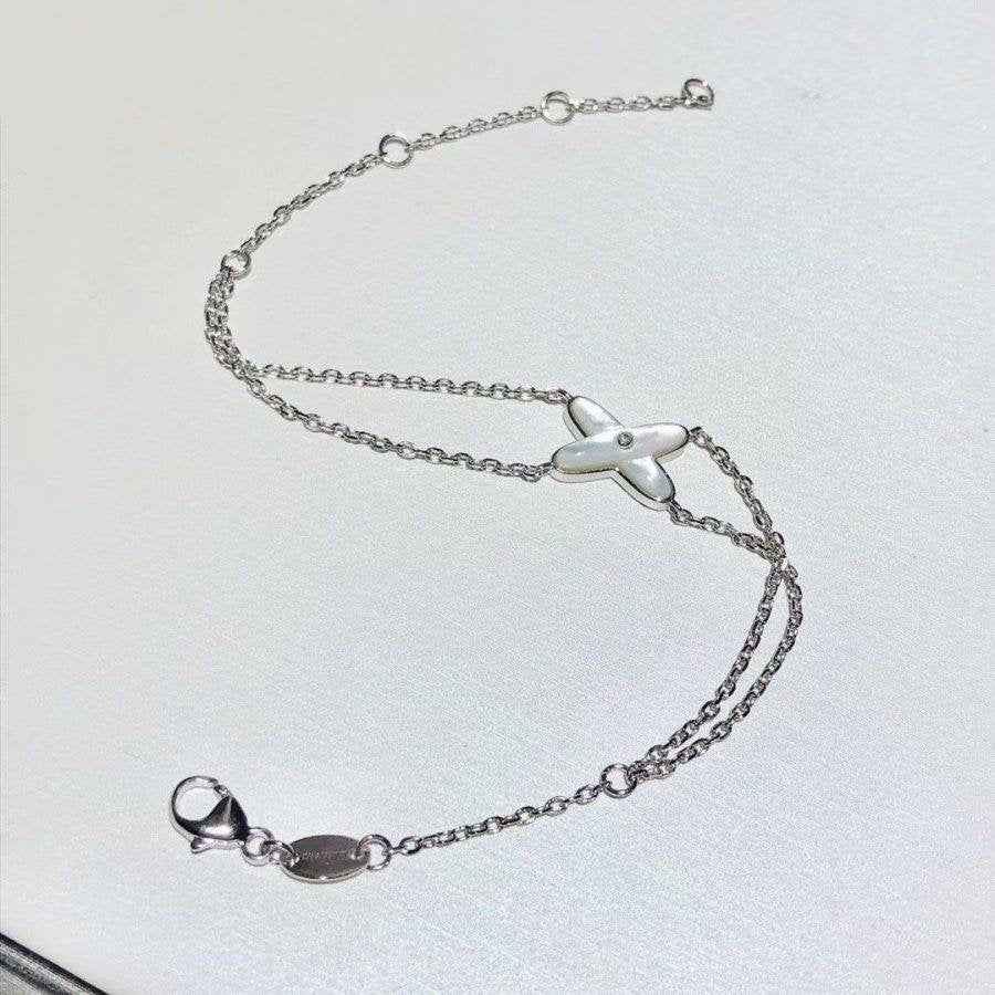 Aura JEUX ARMBAND WEISSES PERLMUTT SILBER 1 DIAMANT