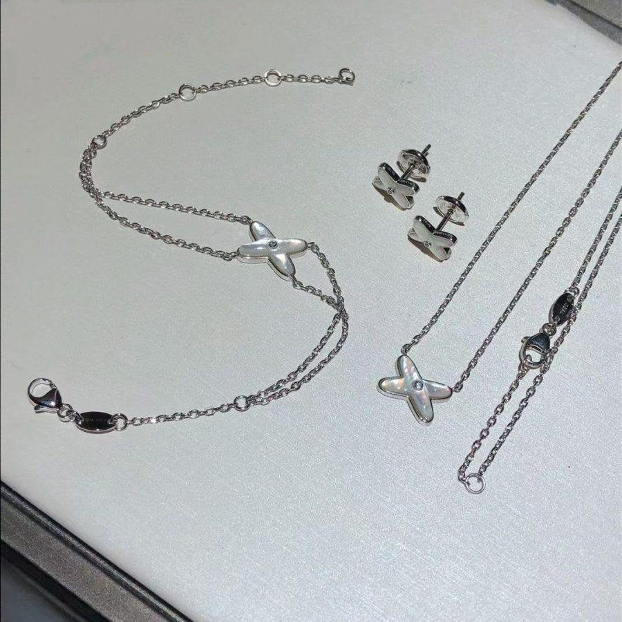 Aura JEUX ARMBAND WEISSES PERLMUTT SILBER 1 DIAMANT