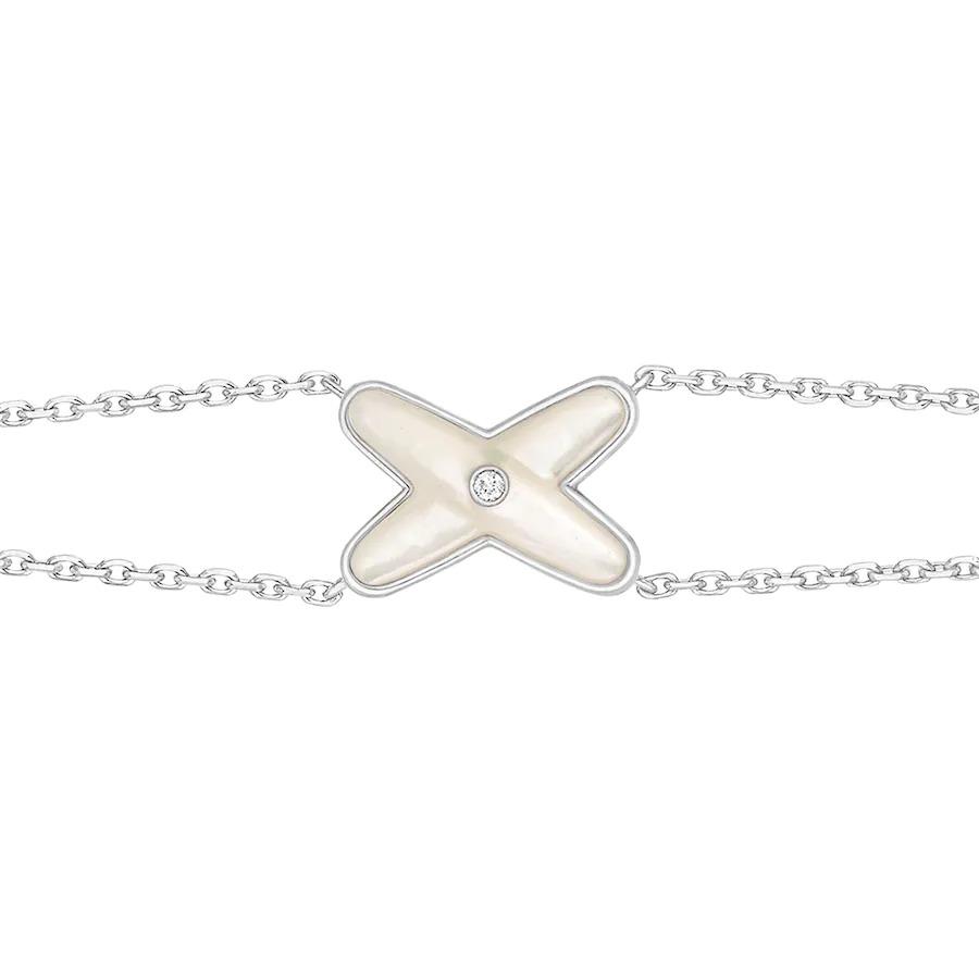 Aura JEUX ARMBAND WEISSES PERLMUTT SILBER 1 DIAMANT