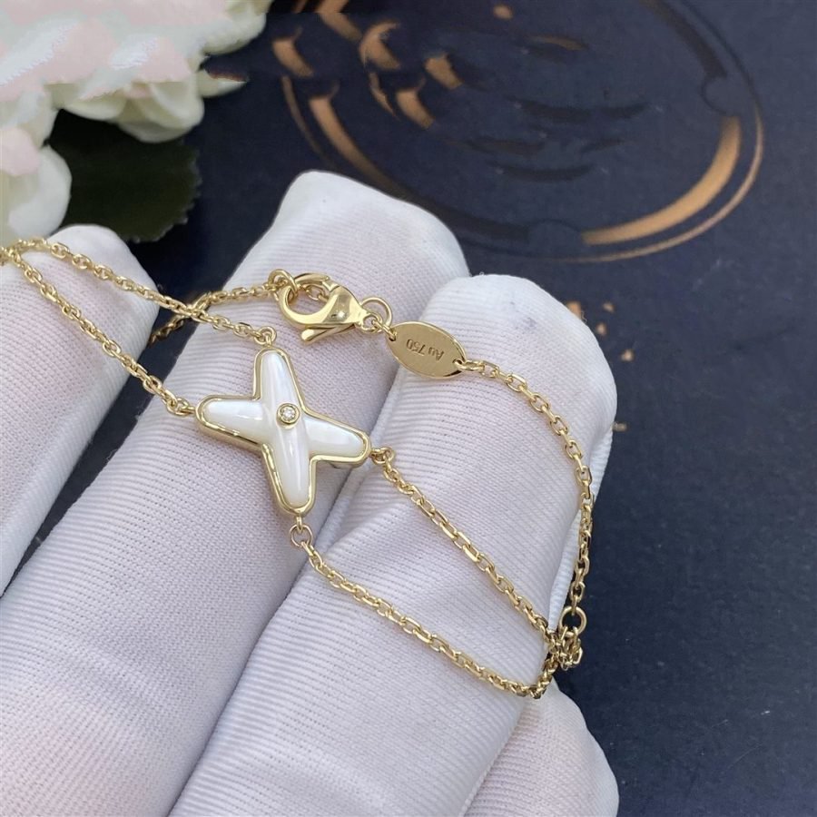 Aura JEUX BRACELET WHITE MOP GOLD 1 DIAMOND