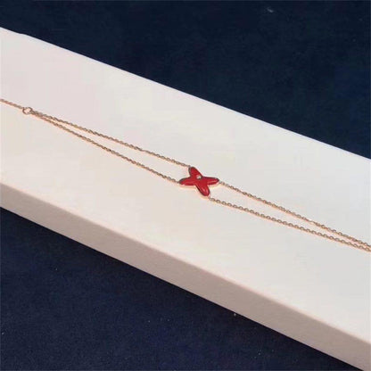 [⭐Aura ]JEUX BRACELET CARNELIAN PINK GOLD 1 DIAMOND