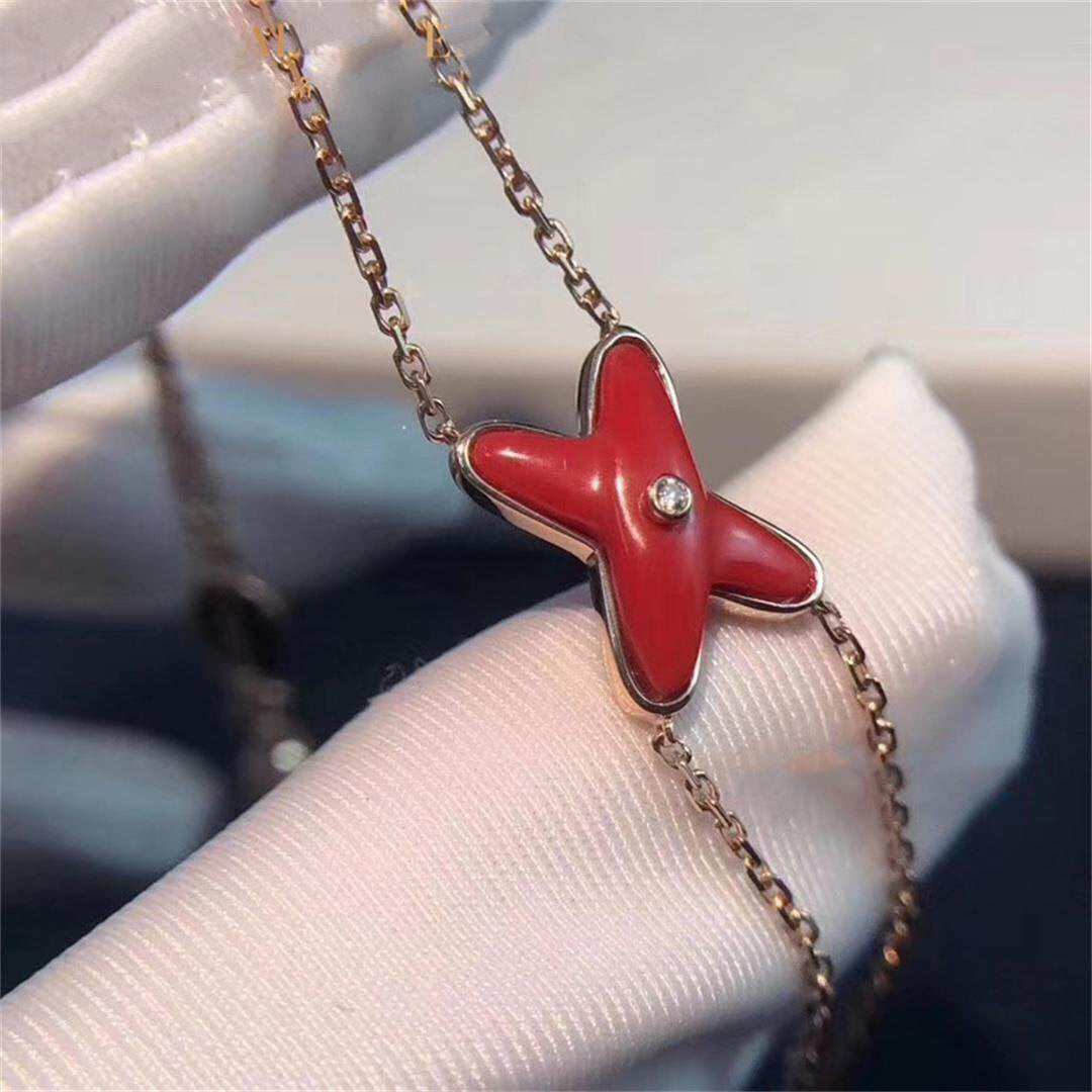 Aura JEUX BRACELET CARNELIAN PINK GOLD 1 DIAMOND