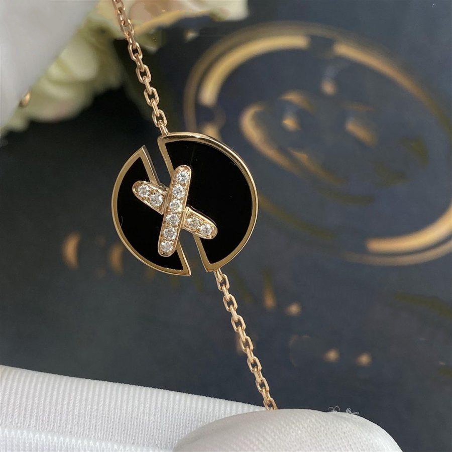 [⭐Aura ]JEUX DE BRACELET ONYX PINK GOLD DIAMOND