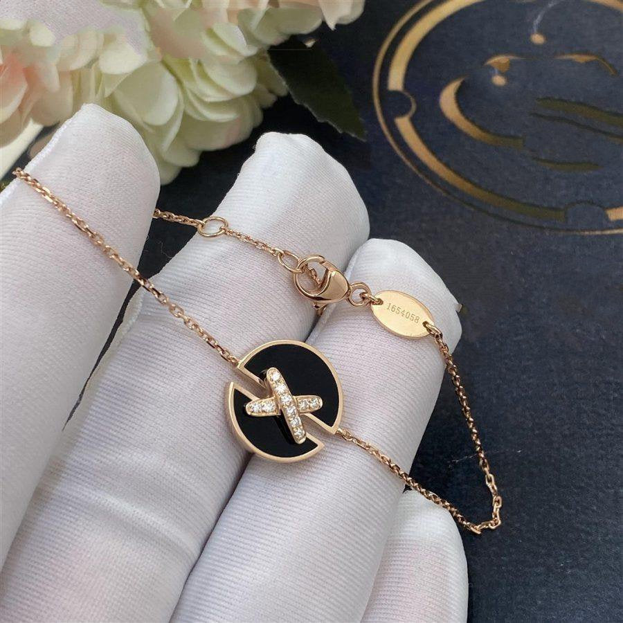 Aura ARMBAND ONYX ROSÉGOLD DIAMANTEN