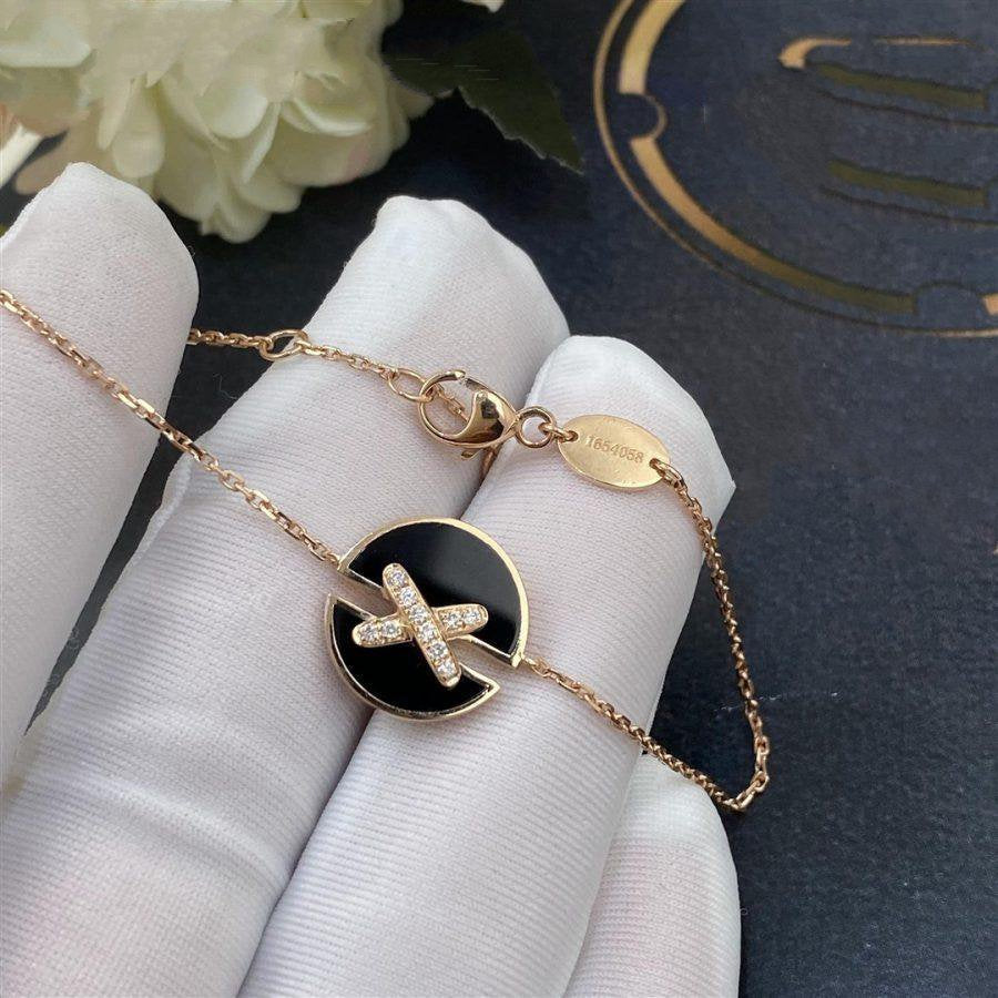 Aura ARMBAND ONYX ROSÉGOLD DIAMANTEN