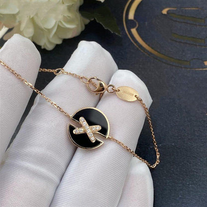 [⭐Aura ]JEUX DE BRACELET ONYX PINK GOLD DIAMOND