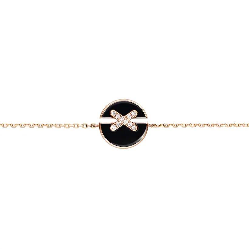 Aura ARMBAND ONYX ROSÉGOLD DIAMANTEN