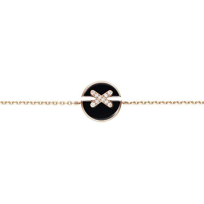[⭐Aura ]JEUX DE BRACELET ONYX PINK GOLD DIAMOND