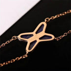 Aura Hollow Design Four-Leaf Clover Flower Shape Ring