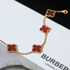 [Aura ]New  CLOVER 5 MOTIF RED CORNELIAN BRACELET COLLECTION