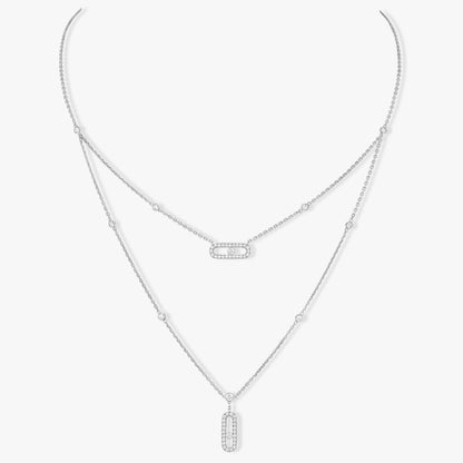 [⭐Aura ]MOVE 2 ROW DIAMOND NECKLACE