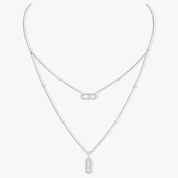 [⭐Aura ]MOVE 2 ROW DIAMOND NECKLACE