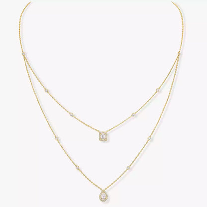 [⭐Aura ]Diamond Necklace My Twin 2 Rows