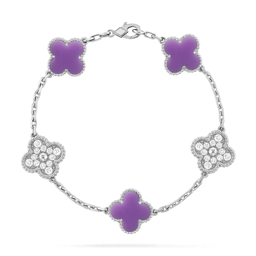 [Aura ]New CLOVER 5 MOTIF LIGHT PURPLE BRACELET COLLECTION
