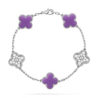 [Aura ]New CLOVER 5 MOTIF LIGHT PURPLE BRACELET COLLECTION