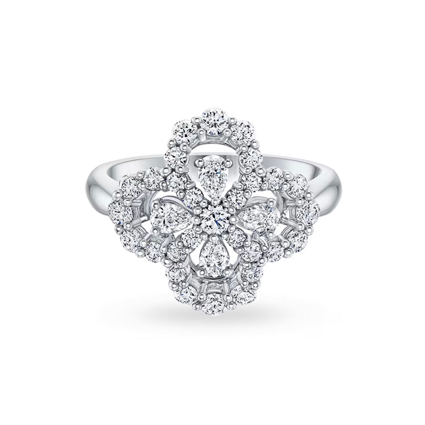 Aura LOOP RING VOLLSTÄNDIGES MOTIV DIAMANT 16MM SILBER