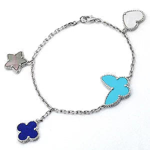 Aura LUCKY SPRING SILVER BRACELET 4 MOTIF