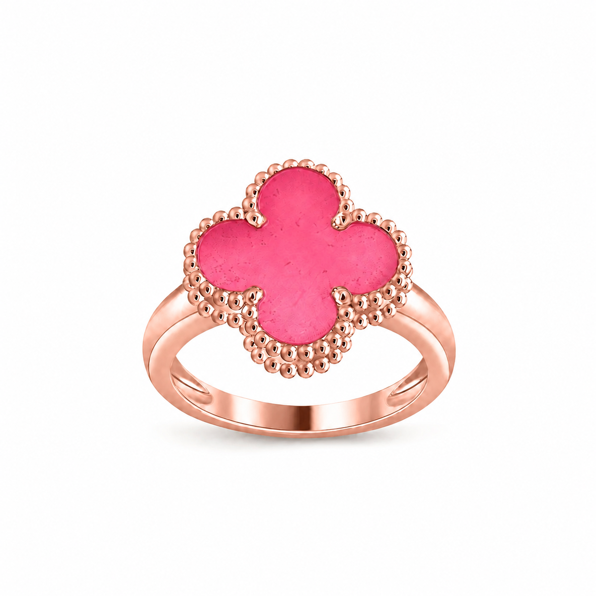 [⭐Aura]NEW CLOVER PINK ENAMEL RINGS