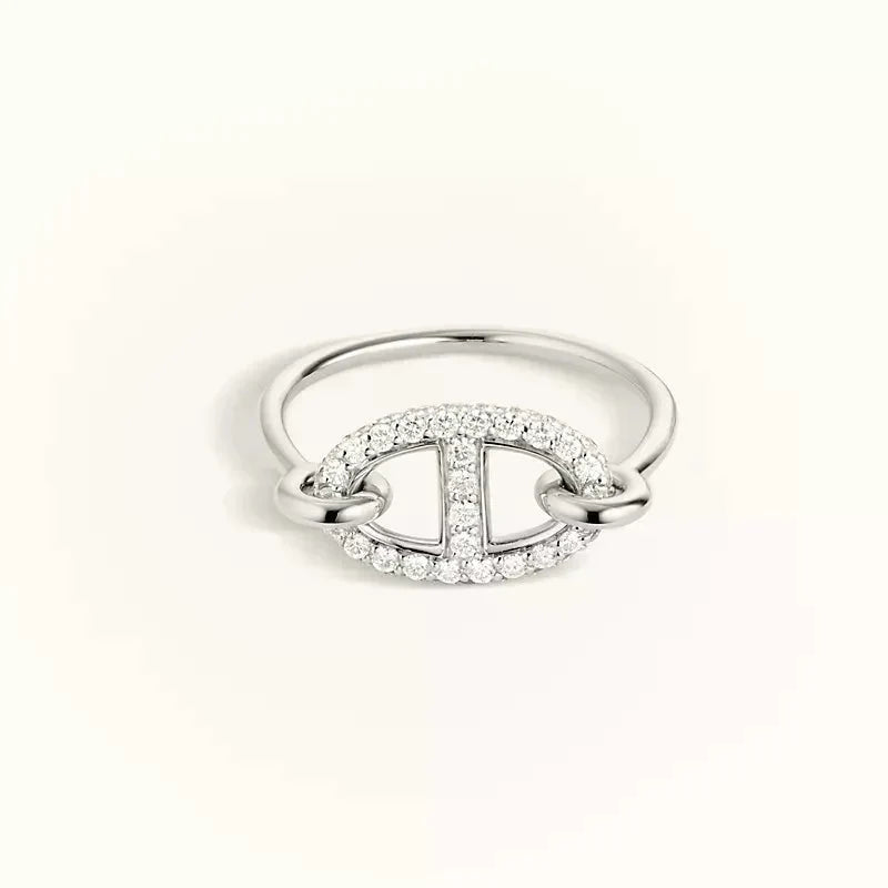 Aura RONDE SMALL SILVER DIAMOND RING