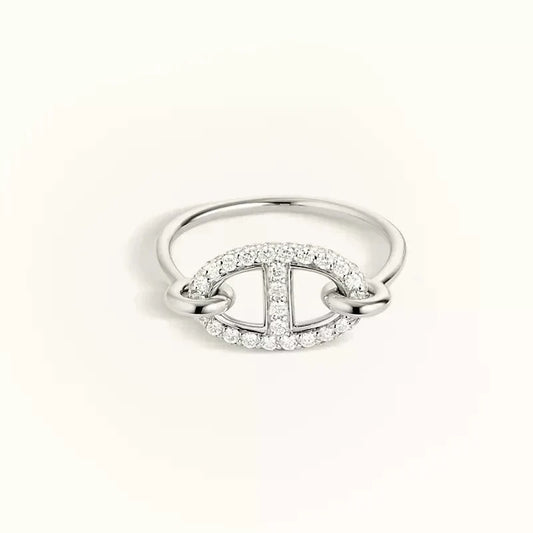 Aura RONDE KLEINER SILBERNER DIAMANTRING