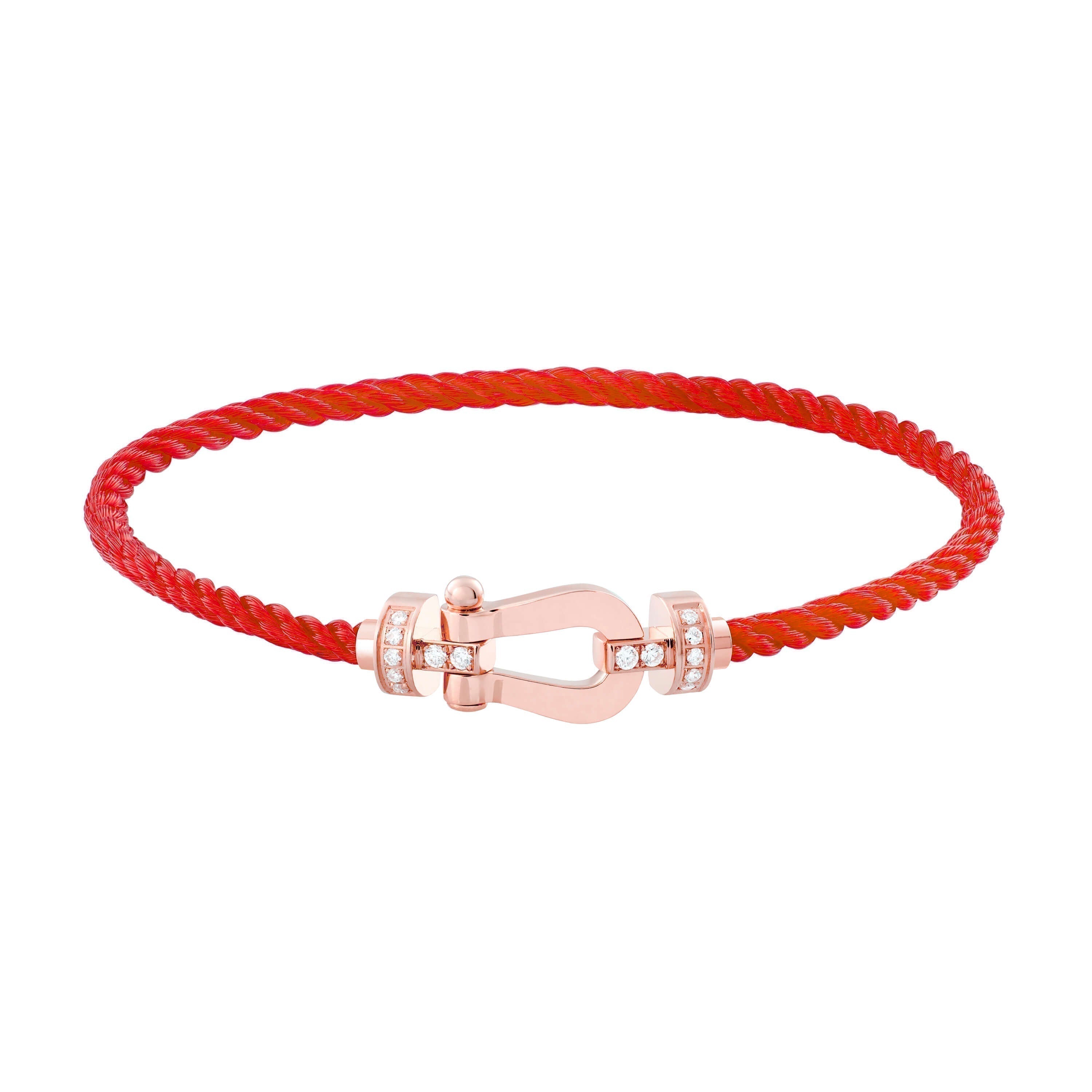 Aura FORCE 10 HALF DIAMOND PINK GOLD RED CORDERI LARGE AND MEDIUM MODEL