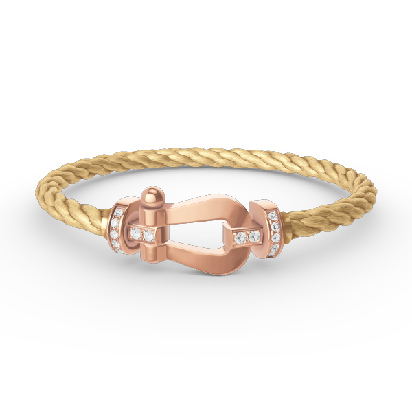 Aura FORCE LARGE HORSESHOE HALF DIAMOND BRACELET ROSE GOLD