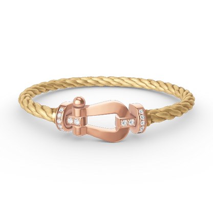 [⭐Aura ]FORCE LARGE HORSESHOE HALF DIAMOND BRACELET ROSE GOLD