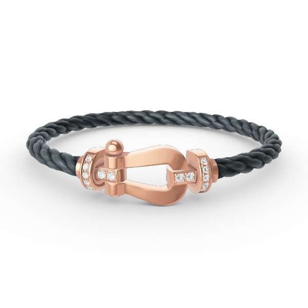 [⭐Aura ]FORCE LARGE HORSESHOE HALF DIAMOND BRACELET ROSE GOLD