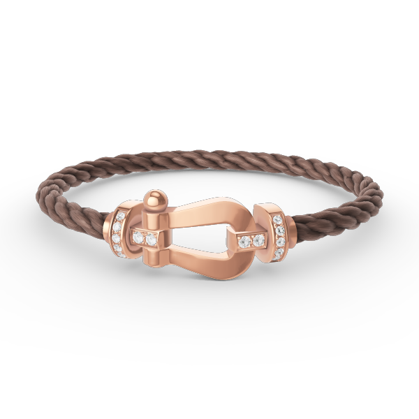 [⭐Aura ]FORCE LARGE HORSESHOE HALF DIAMOND BRACELET ROSE GOLD