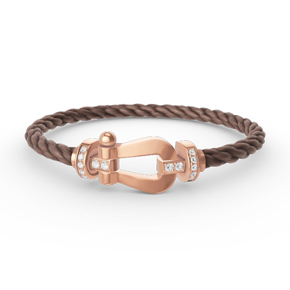 [⭐Aura ]FORCE LARGE HORSESHOE HALF DIAMOND BRACELET ROSE GOLD
