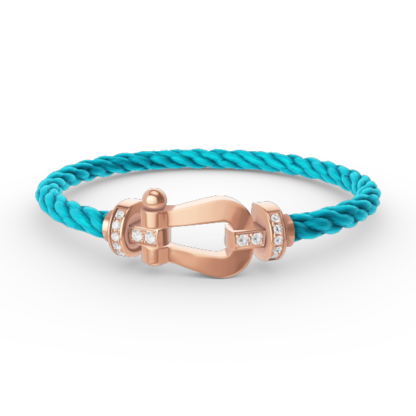 Aura FORCE LARGE HORSESHOE HALF DIAMOND BRACELET ROSE GOLD