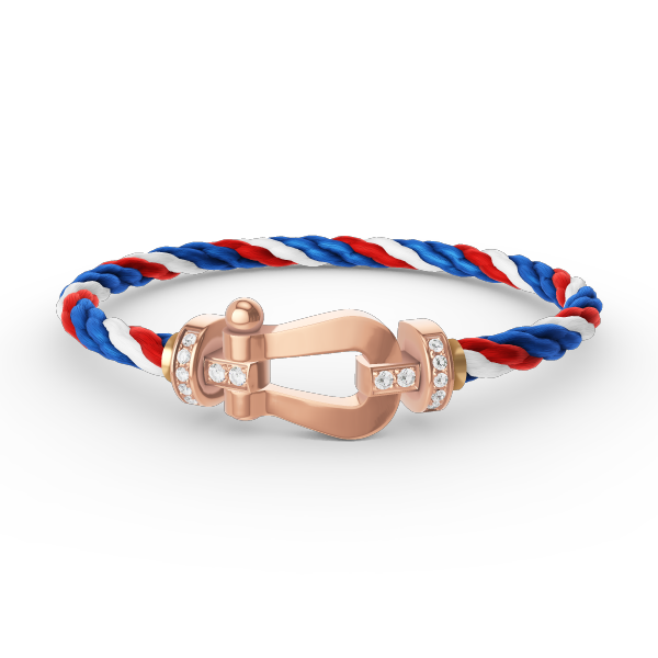 Aura FORCE LARGE HORSESHOE HALF DIAMOND BRACELET ROSE GOLD